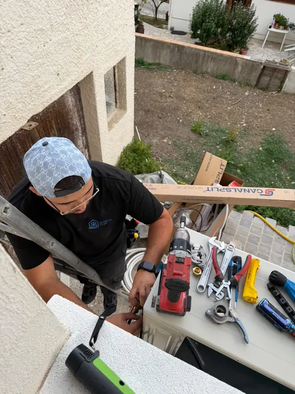 Préparation de l'outillage pour une pose en façade